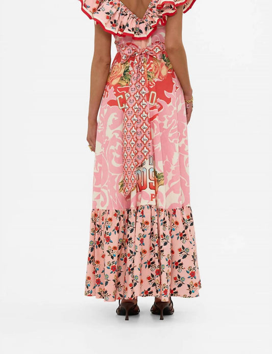 Camilla - Frill Neck Dress With Gold Hardware