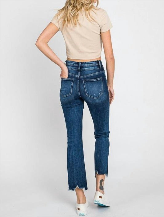 Petra153 - Mid Rise Crop Bootcut Jeans