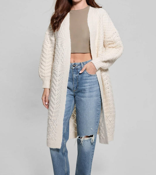 Guess - Valeria Mixed-stitch Long Cardigan