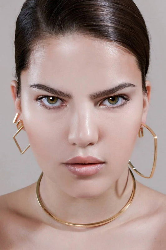 Eklexic - Women's Square Shaped Hoop Earrings