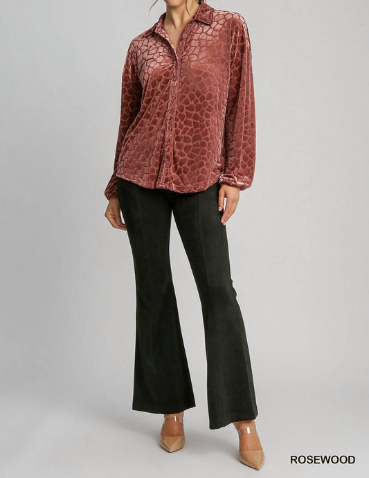 Umgee - Burnout Animal Velvet Top