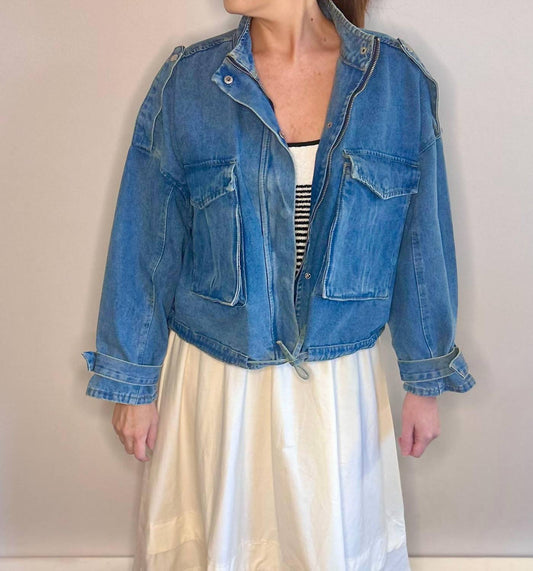 Veveret - Aviator Denim Utility Jacket