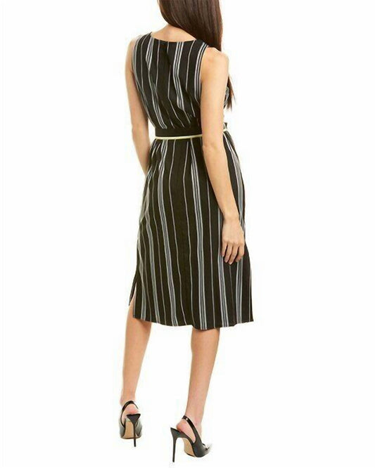 Vince Camuto - Striped Side Slits Midi Dress