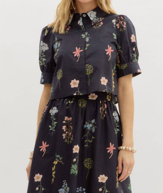 Entro - Melia Floral Print Top & Skirt Set