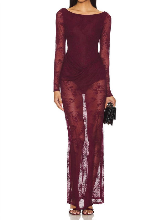 Afrm - Trina Long Sleeve Maxi Lace Dress