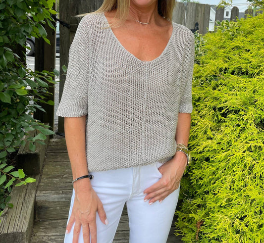 Brand Bazar - Metallic Crochet Sweater