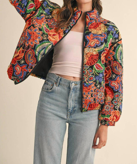 &Merci - Floral Puff Bomber Jacket