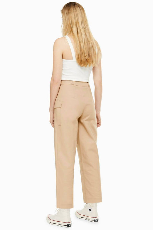 Topshop - High Rise Wide Leg Cropped Utility Pants