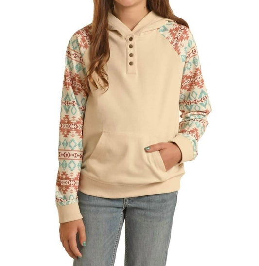 Rock & Roll Denim - Girls Aztec Hoodie
