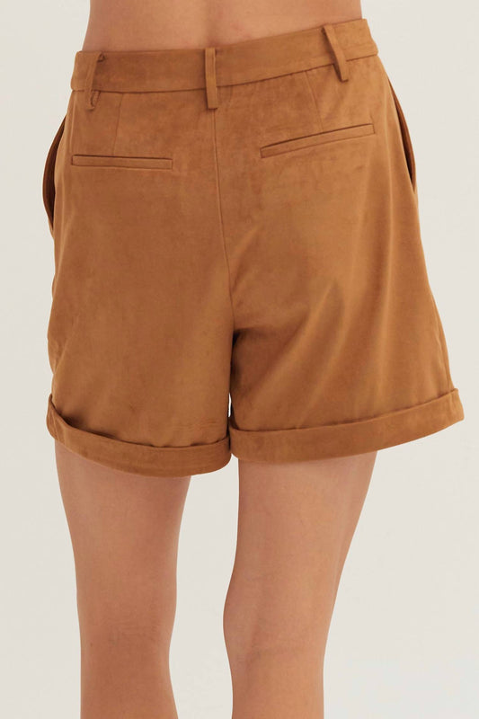 Crescent - Lori Suede Cuffed Shorts