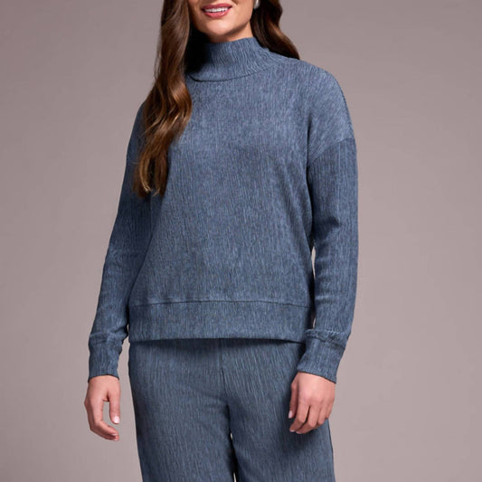 Tribal - Textured Knit Mock Neck Top