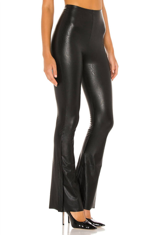 FAUX LEATHER FLARED PANT