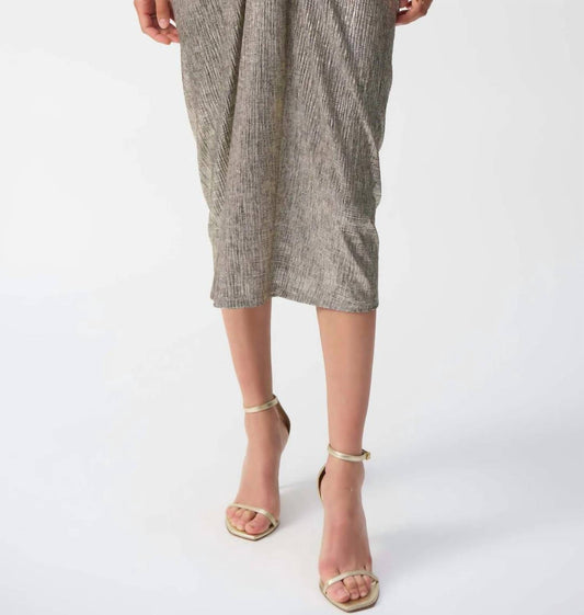 Joseph Ribkoff - Foiled Draped Pencil Skirt