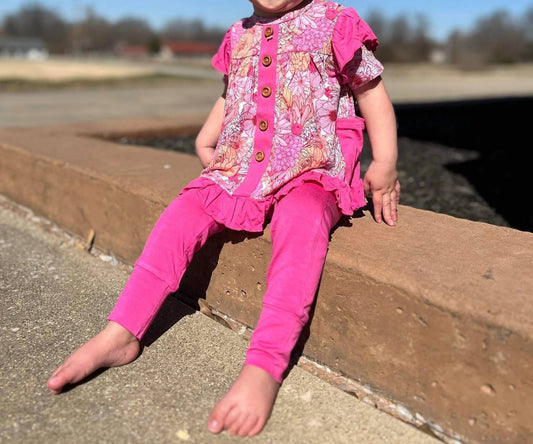 Laree + Co. - Girls Journee Bamboo Short Sleeve Peplum Legging Set