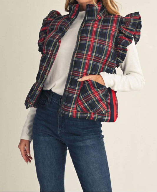Jodifl - Plaid Ruffle Vest