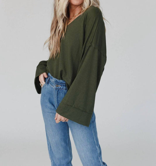 Three Bird Nest - Love It V Neckline Sweater Top