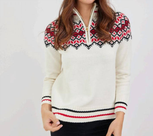Sail To Sable - Zip Front Fair Isle Sweater