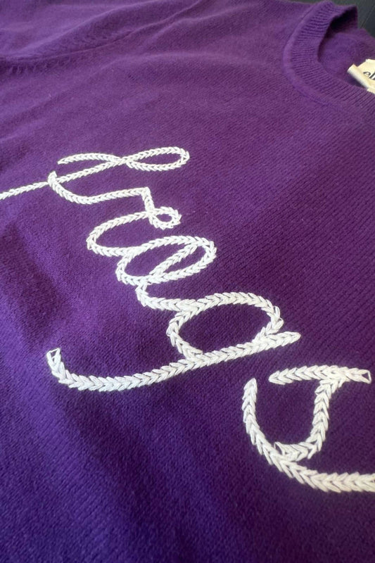 Ellsworth + Ivey - Women's Frogs Short Sleeve Embroidered Sweater