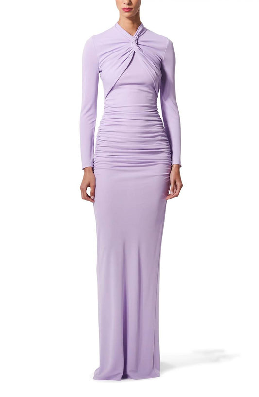 Carolina Herrera - Twist Neck Long Sleeve Jersey Gown