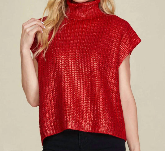 She + Sky - Metallic Sweater Top