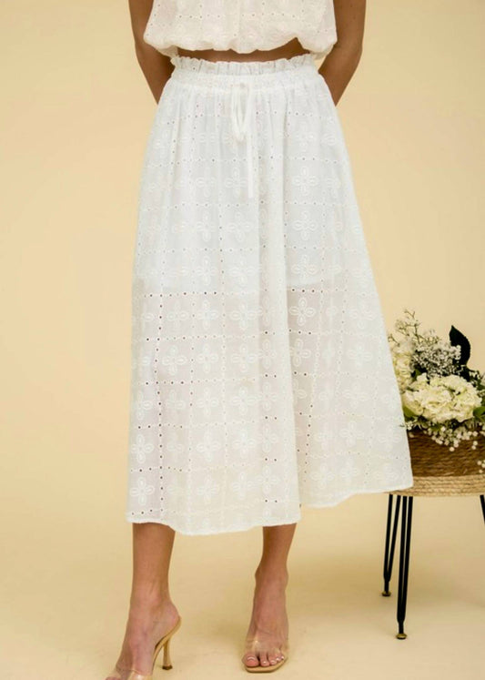 Blu Pepper - Mimi Tiered Eyelet Skirt