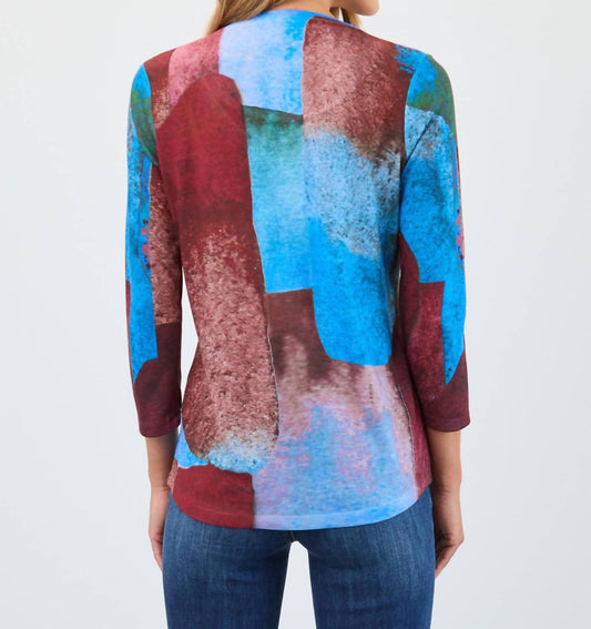 Fdj - Three Quarter Sleeve V-neck Top