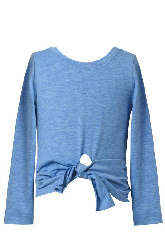 Baby Sara - Girls Long Sleeve Solid Tie-Front Top