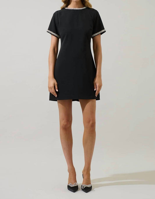 Sugarlips - Kaitlyn Rhinestone Shift Mini Dress