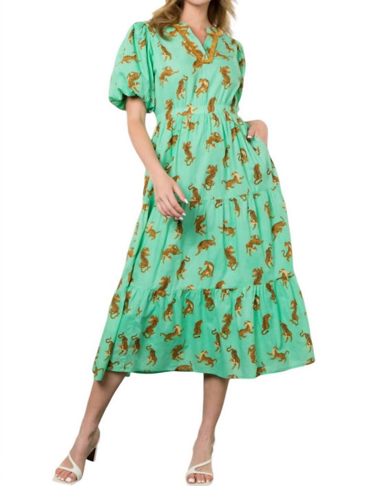 Thml - Ava Tiered Tiger Print Midi Dress