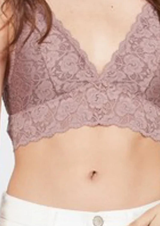 Wishlist - Scalloped Lace V Neck Padded Bralette