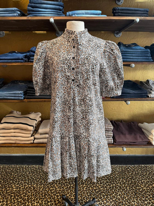 Uncle Frank - Women's Leopard Pleated Dress