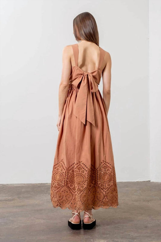 Moon River - Tiered Eyelet Back Bow Dress