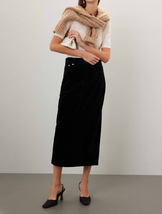 Last Dance Velvet Midi Skirt