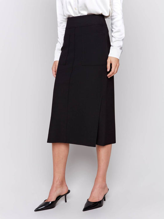 Charlie B - Knee-length Skirt With Side Slits And Pockets