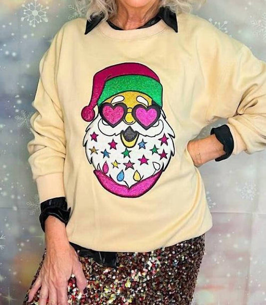 Three Pearls And Co. - Women's Heart Eyes Santa Sweatshirt