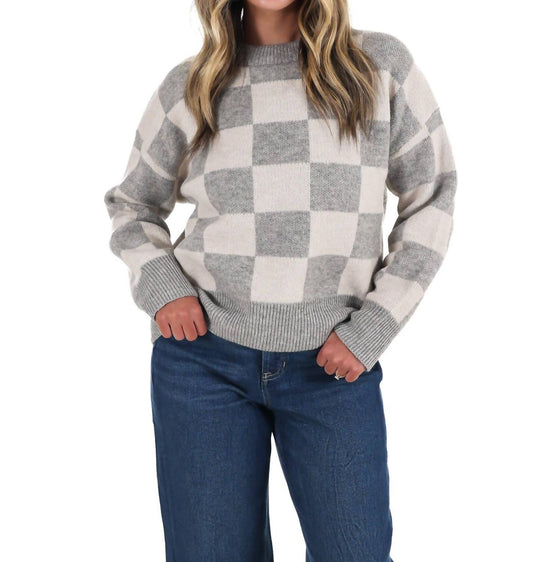 Miou Muse - September Sky Check Sweater