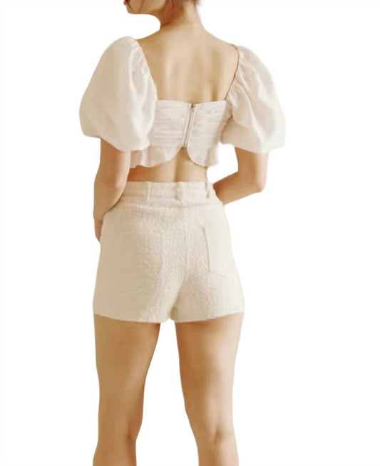 Storia - Satin Sheen Rose Crop Top