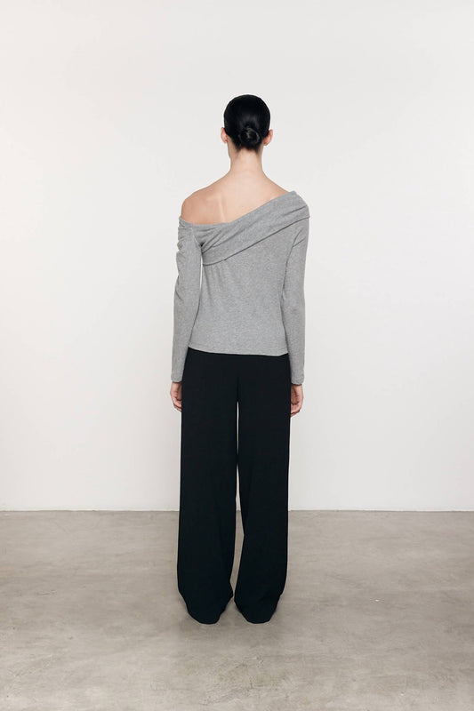 Enza Costa - CASHMERE ONE-SHOULDER DRAPE TOP