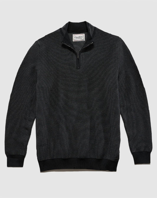 Flags & Anthem - Humphrey Mini Stripe Quarter Zip Sweater - Plus