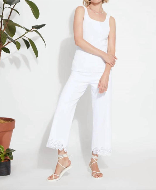 Lysse - Eyelet Embroidered Wide Leg Crop Pants