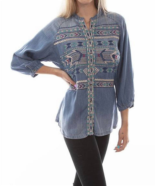 Scully - Embroidered Tencel Blouse