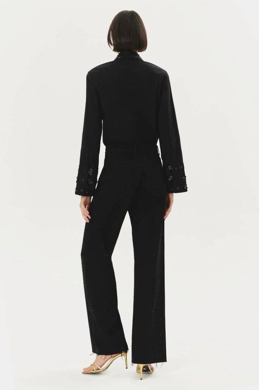 Exquise - Chandra High Waist Wide Leg Jewelled Pants