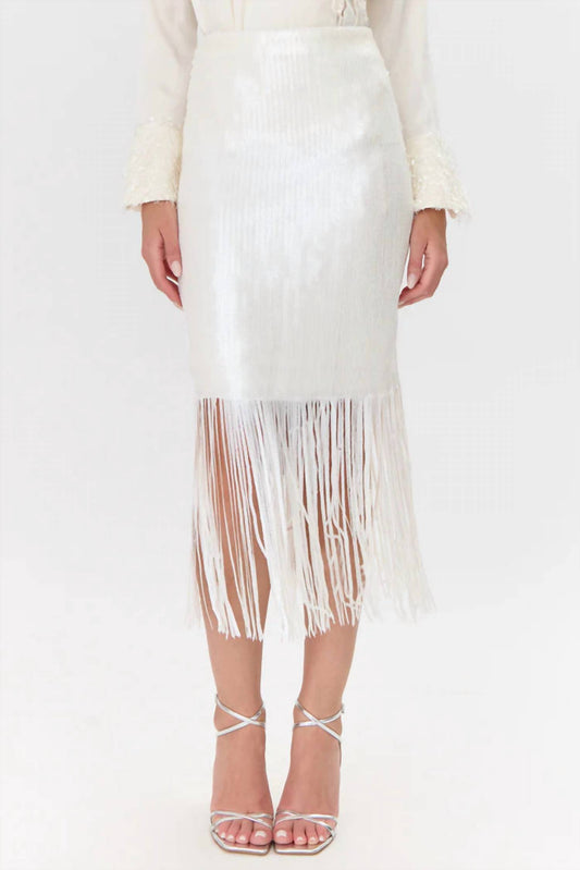 Adelyn Rae - Milana Sequin Fringe Midi Skirt