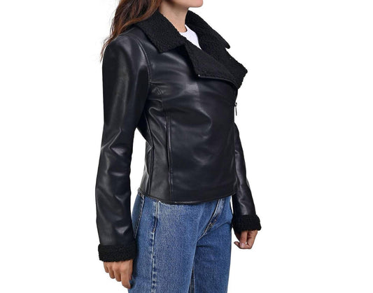 Lee - Synthetic Leather Biker Jacket