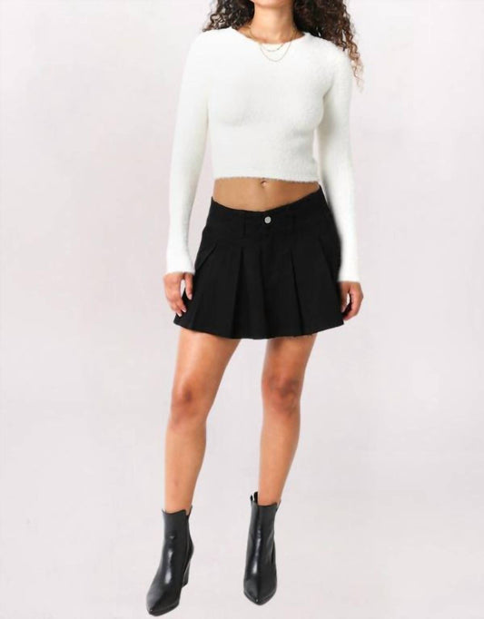 Olivaceous - CROPPED EYELASH SWEATER