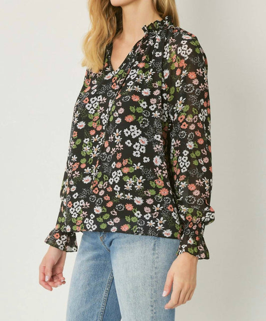 Entro - Floral & Ruffle Blouse