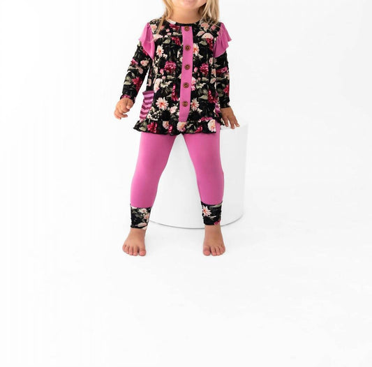 Laree + Co. - Kid's Fallon Bamboo Long Sleeve Peplum Legging Set