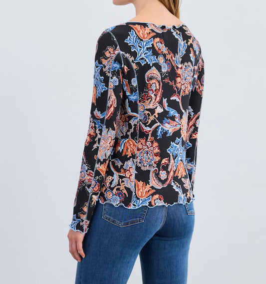 Fdj - Long Sleeve Boat Neck Top