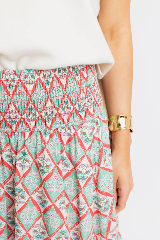 Karlie - Paris Floral Smock Tier Maxi Skirt