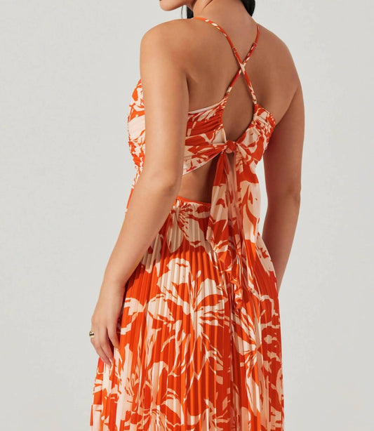 Astr - Blythe Floral Plisse Midi Dress